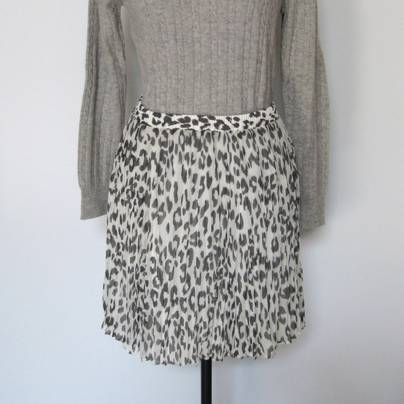 Aqua Bloomingdales NWT LeopardSkirt Sz Large - Picture 7 of 7